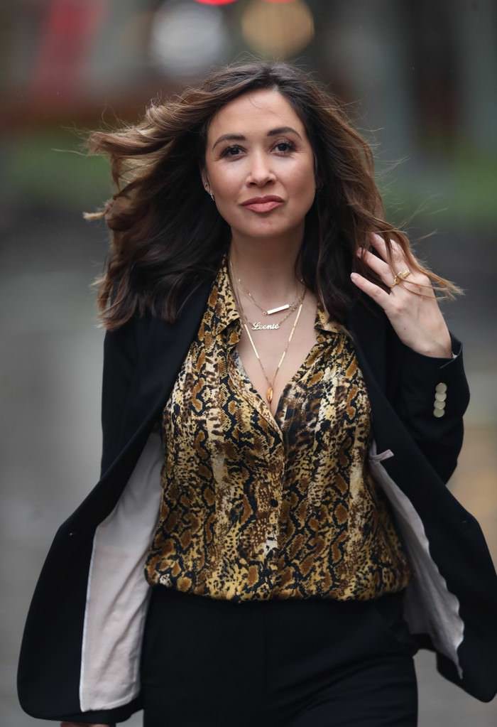 myleene klass arrived at the global radio studios in leicester square 4