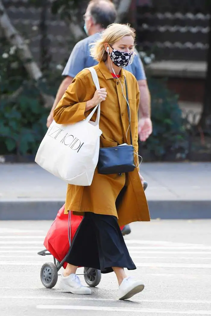 naomi watts looks stylish in a yellow coat while shopping in tribeca 1
