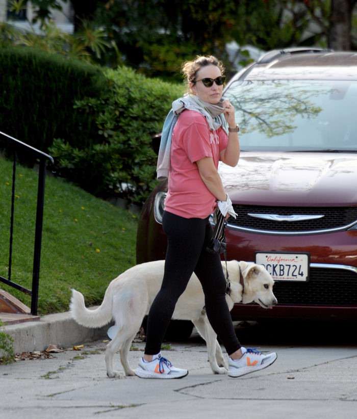 olivia wilde stepped out for a quick dog walk in la 2