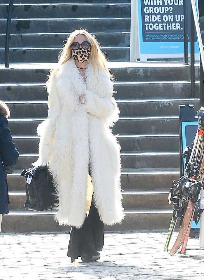 rachel zoe is spotted in chic long white fur coat in aspen 1