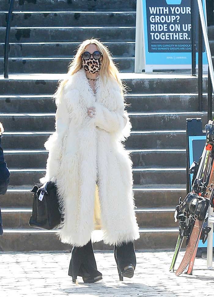 rachel zoe is spotted in chic long white fur coat in aspen 4