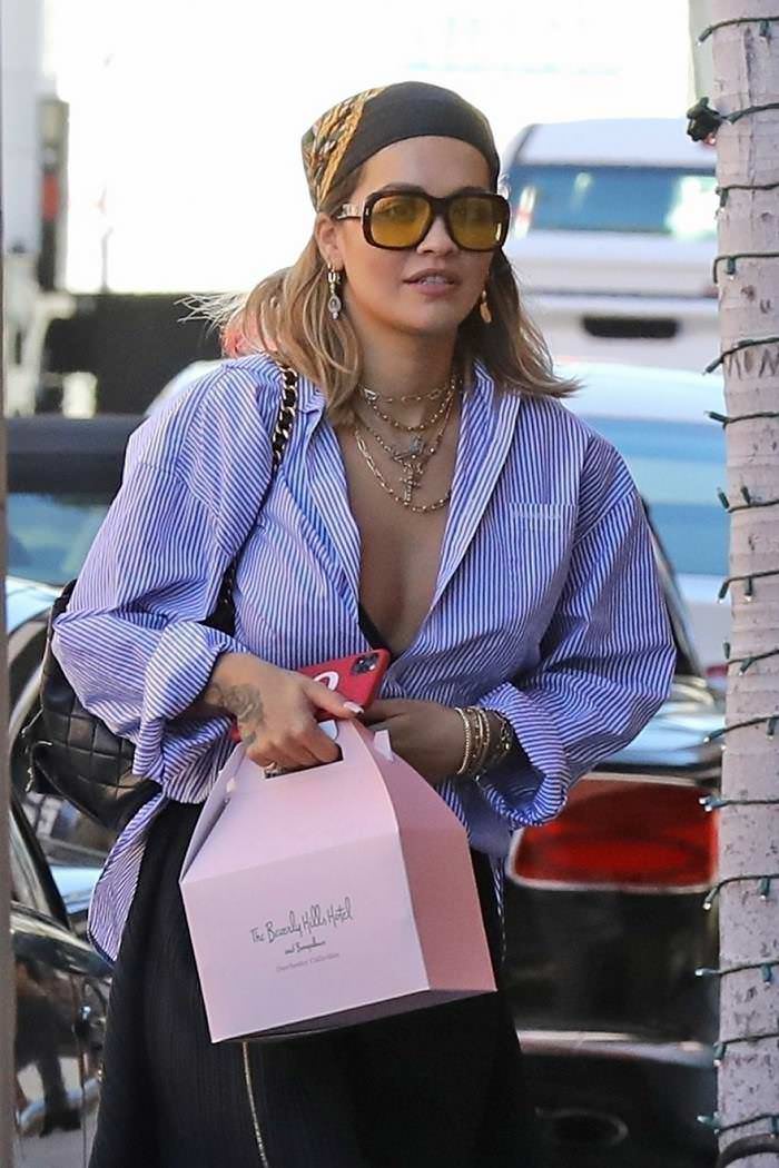 rita ora in bohemian style out for jewelry shopping in beverly hills 1
