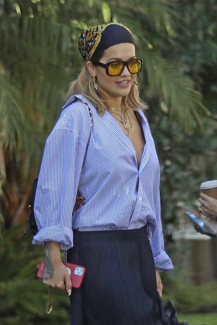 rita ora in bohemian style out for jewelry shopping in beverly hills 3