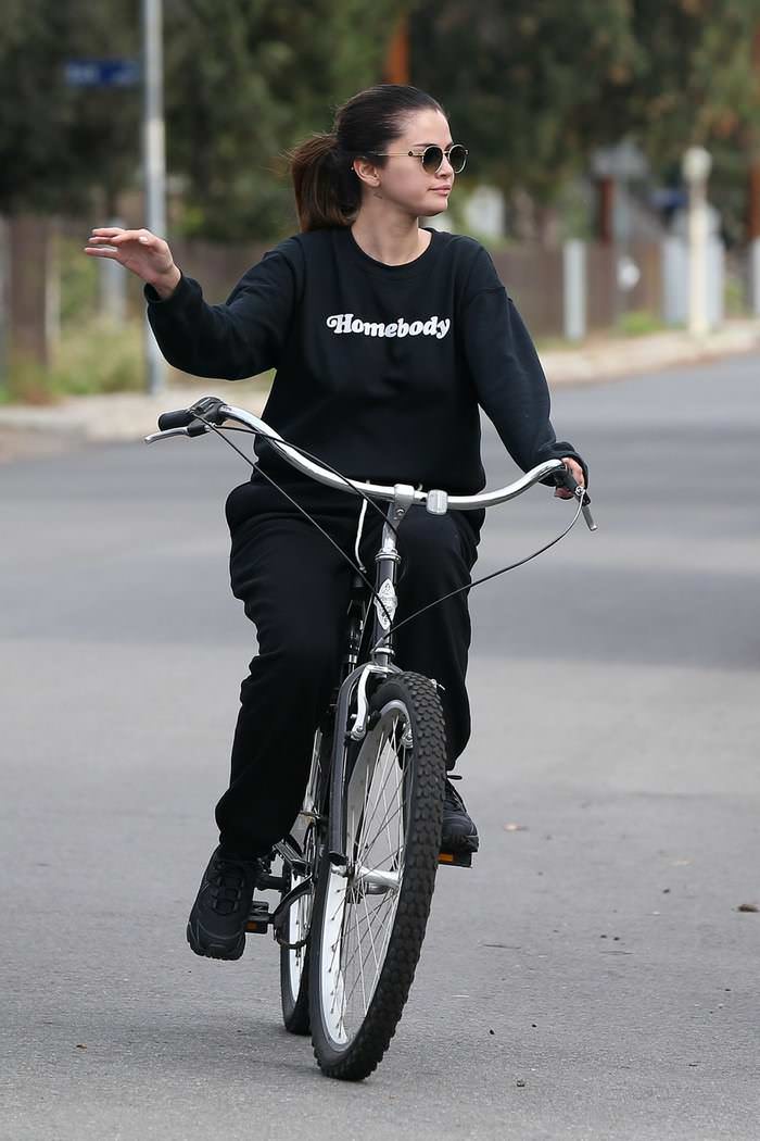 selena gomez active lifestyle as she enjoys bicycle ride 1