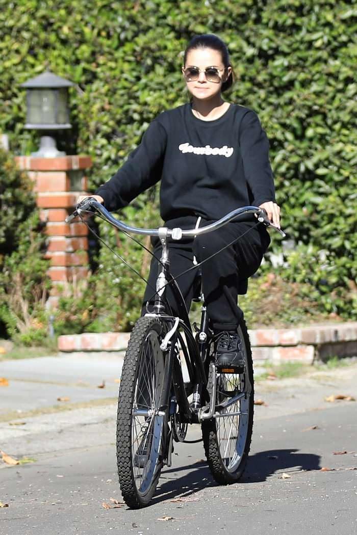 selena gomez active lifestyle as she enjoys bicycle ride 2