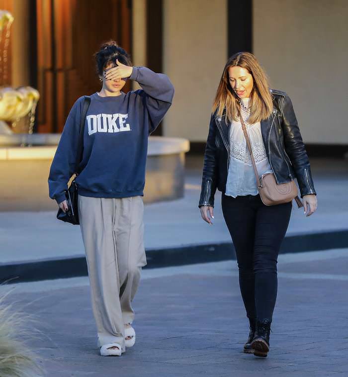 selena gomez in blue sweatshirt out with friend in studio city 4