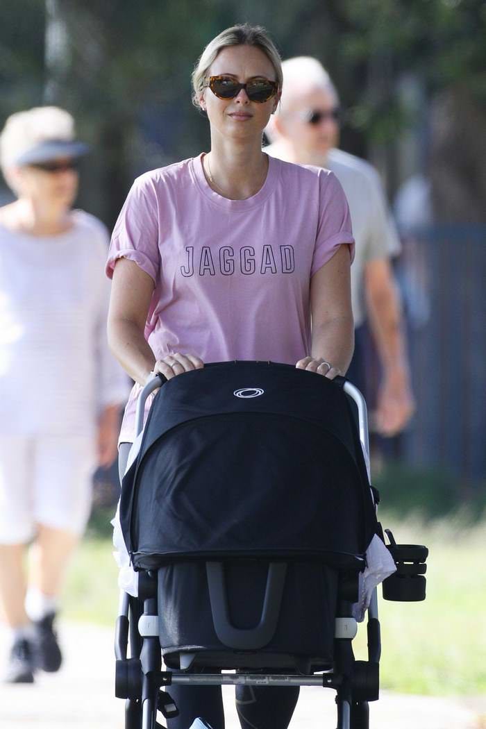 sylvia jeffreys takes her son for a stroll in double bay 2