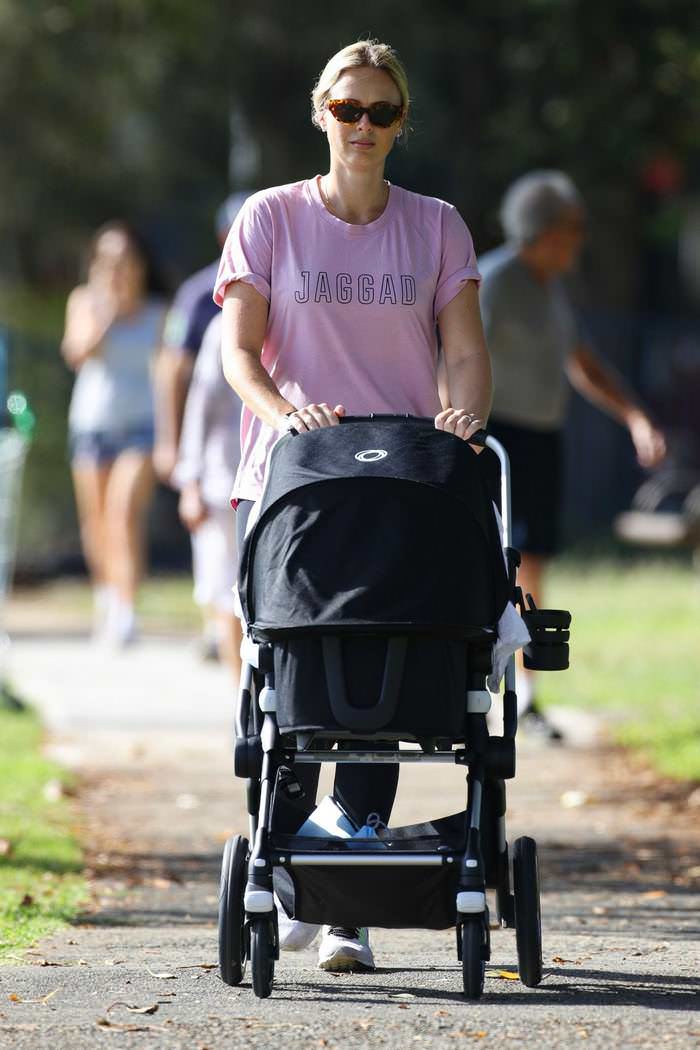 sylvia jeffreys takes her son for a stroll in double bay 3