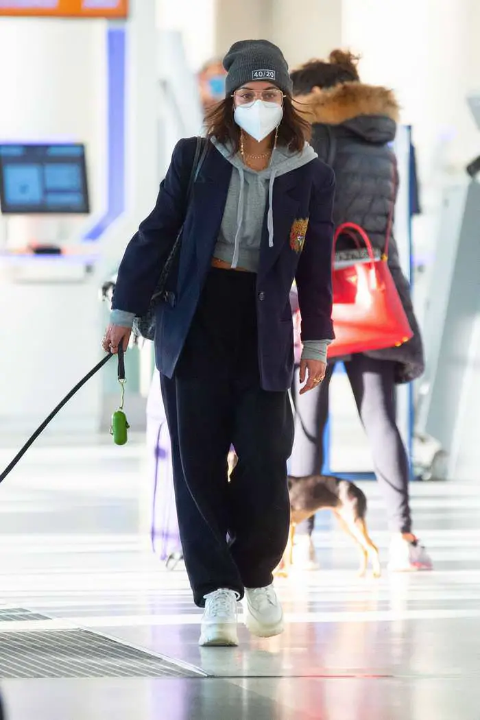 vanessa hudgens at jfk airport in ny with a new tattoo from mr k 1