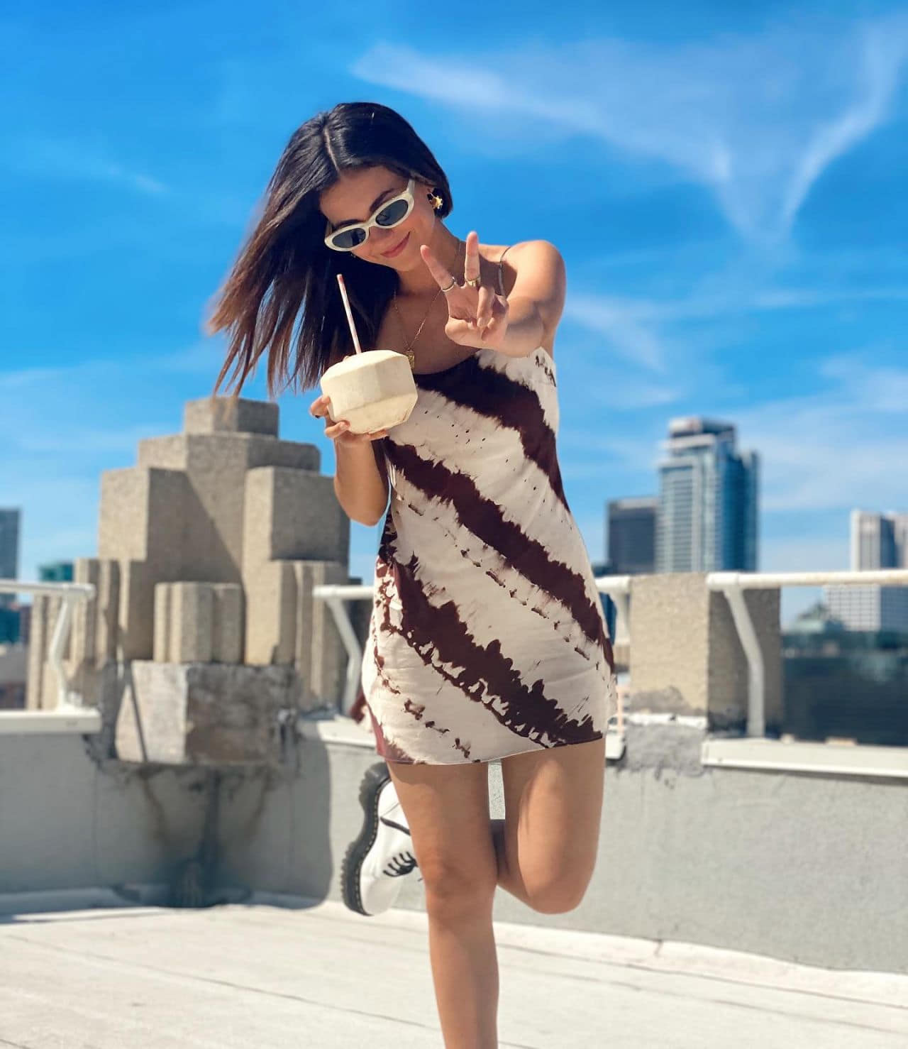 victoria justice posing in chic short dress on instagram 2